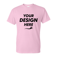 Gildan Unisex DryBlend® T-Shirt, Light Pink, Front view, Mockup