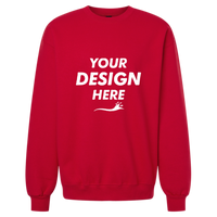 Gildan Unisex Hammer™ Maxweight Crewneck Sweatshirt, Cherry Red, Front view, Mockup