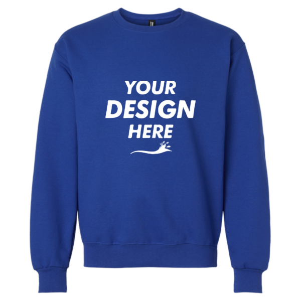 Gildan Unisex Hammer™ Maxweight Crewneck Sweatshirt, Deep Royal, Front view, Mockup