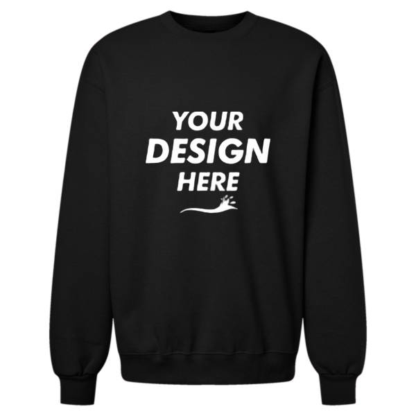 Gildan Unisex Hammer™ Maxweight Crewneck Sweatshirt, Pitch Black, Front view, Mockup