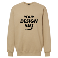 Gildan Unisex Hammer™ Maxweight Crewneck Sweatshirt, Tan, Front view, Mockup