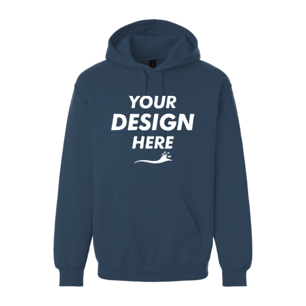 Gildan Unisex Hammer™ Maxweight Hooded Sweatshirt, Blue Dusk, Front view, Mockup