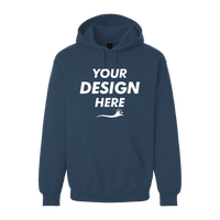 Gildan Unisex Hammer™ Maxweight Hooded Sweatshirt, Blue Dusk, Front view, Mockup