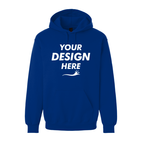 Gildan Unisex Hammer™ Maxweight Hooded Sweatshirt, Deep Royal, Front view, Mockup