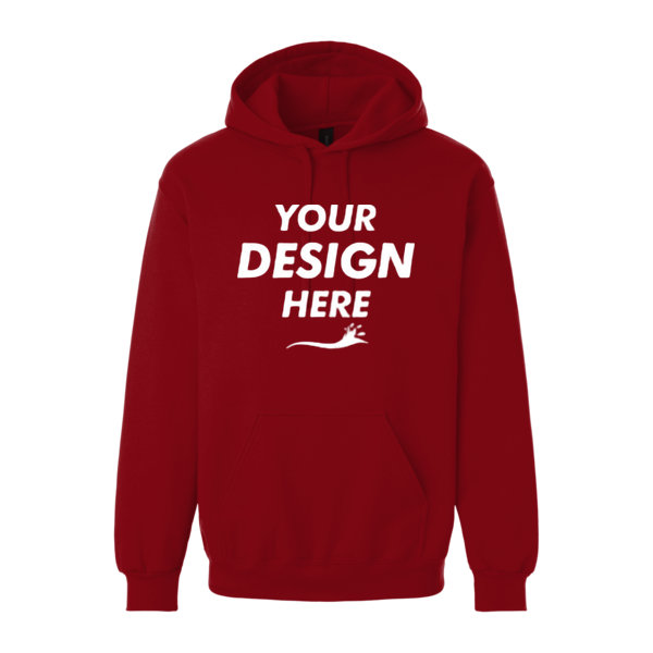 Gildan Unisex Hammer™ Maxweight Hooded Sweatshirt, Garnet, Front view, Mockup