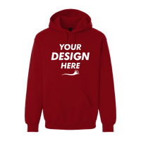 Gildan Unisex Hammer™ Maxweight Hooded Sweatshirt, Garnet, Front view, Mockup