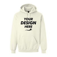 Gildan Unisex Hammer™ Maxweight Hooded Sweatshirt, Off White, Front view, Mockup