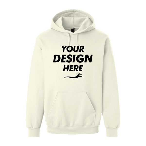 Gildan Unisex Hammer™ Maxweight Hooded Sweatshirt, Off White, Front view, Mockup