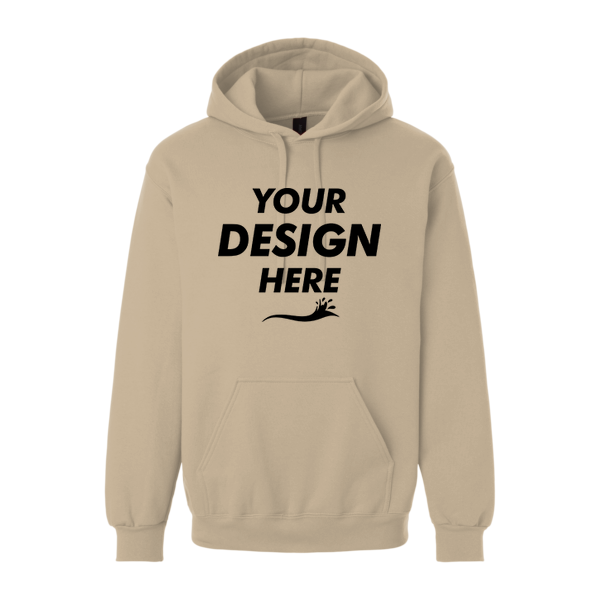 Gildan Unisex Hammer™ Maxweight Hooded Sweatshirt, Tan, Front view, Mockup