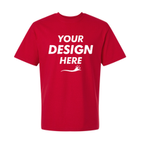 Gildan Unisex Hammer™ Maxweight T-Shirt, Cherry Red, Front view, Mockup
