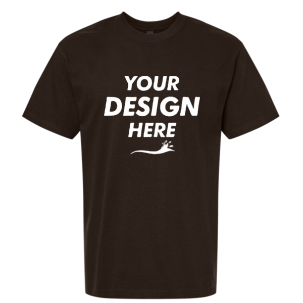 Gildan Unisex Hammer™ Maxweight T-Shirt, Dark Chocolate, Front view, Mockup