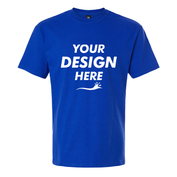 Gildan Unisex Hammer™ Maxweight T-Shirt, Deep Royal, Front view, Mockup