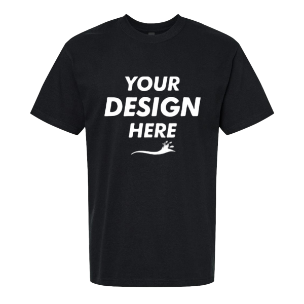 Gildan Unisex Hammer™ Maxweight T-Shirt, Pitch Black, Front view, Mockup