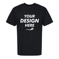 Gildan Unisex Hammer™ Maxweight T-Shirt, Pitch Black, Front view, Mockup
