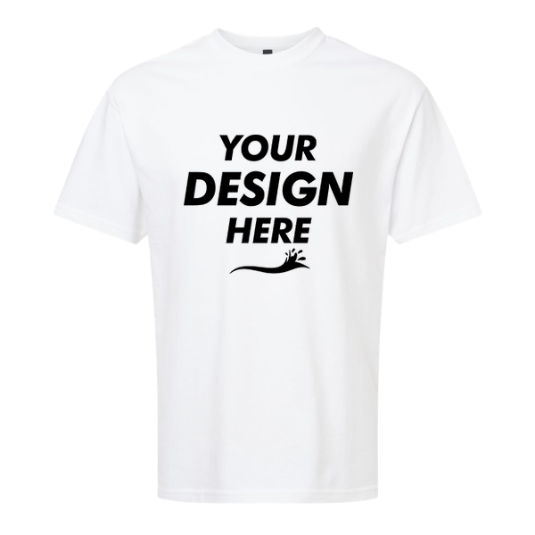 Gildan Unisex Hammer™ Maxweight T-Shirt, White, Front view, Mockup
