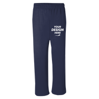 Gildan Unisex Heavy Blend™ Open-Bottom Sweatpants, Navy, Front view, Mockup