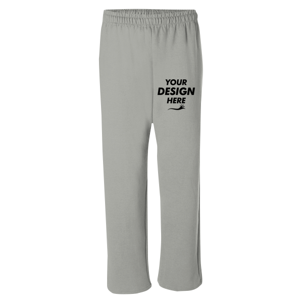 Gildan Unisex Heavy Blend™ Open-Bottom Sweatpants, Sport Grey, Front view, Mockup