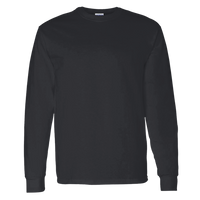 Gildan Unisex Heavy Cotton™ Long Sleeve T-Shirt, Black, Front view