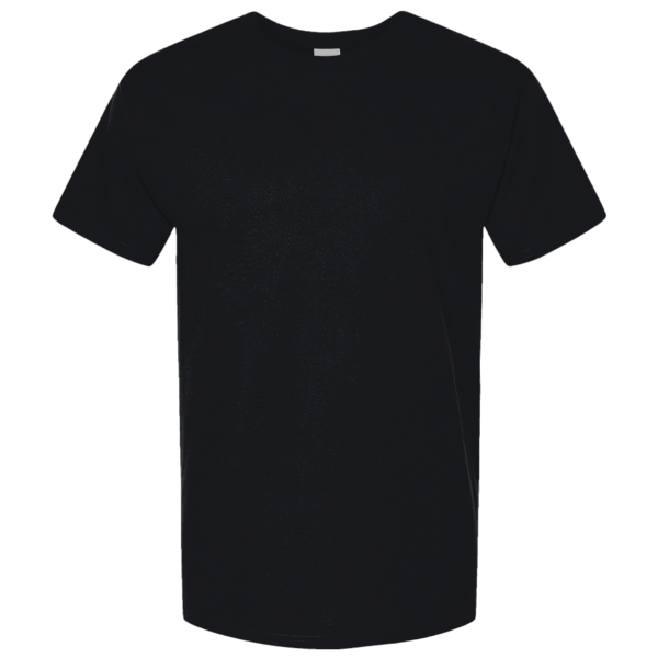 Gildan Unisex Light Cotton T-Shirt, Black / Black, Front view