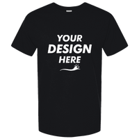 Gildan Unisex Light Cotton T-Shirt, Black / Black, Front view, Mockup