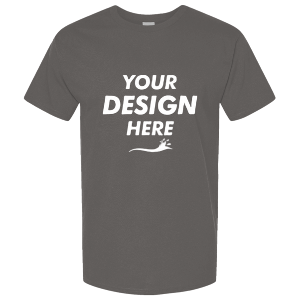 Gildan Unisex Light Cotton T-Shirt, Charcoal / Charcoal, Front view, Mockup