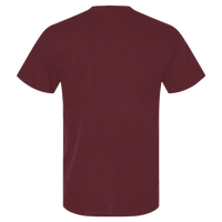 Gildan Unisex Light Cotton T-Shirt, Maroon / Maroon, Back view