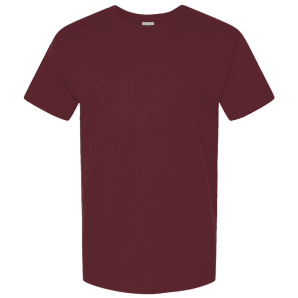 Gildan Unisex Light Cotton T-Shirt, Maroon / Maroon, Front view