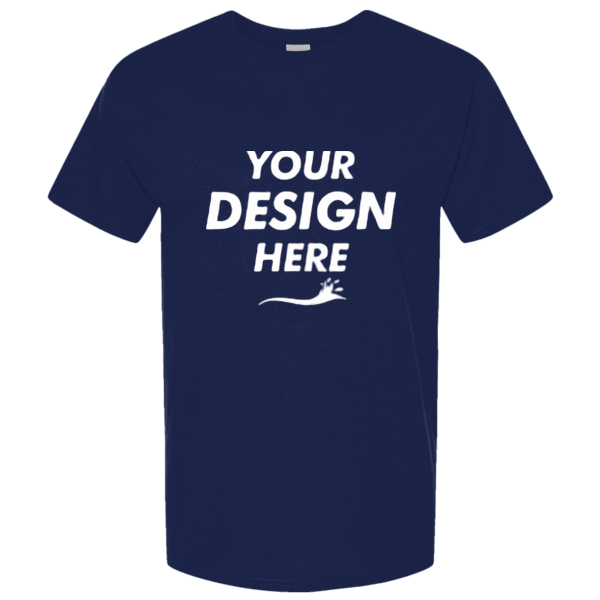 Gildan Unisex Light Cotton T-Shirt, Navy / Navy, Front view, Mockup