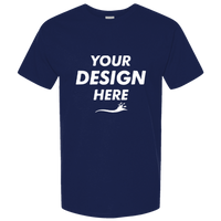 Gildan Unisex Light Cotton T-Shirt, Navy / Navy, Front view, Mockup