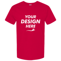 Gildan Unisex Light Cotton T-Shirt, Red / Red, Front view, Mockup
