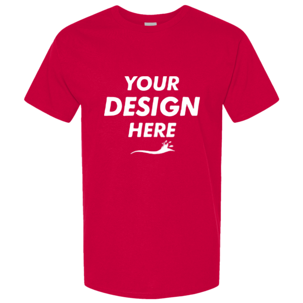 Gildan Unisex Light Cotton T-Shirt, Red / Red, Front view, Mockup