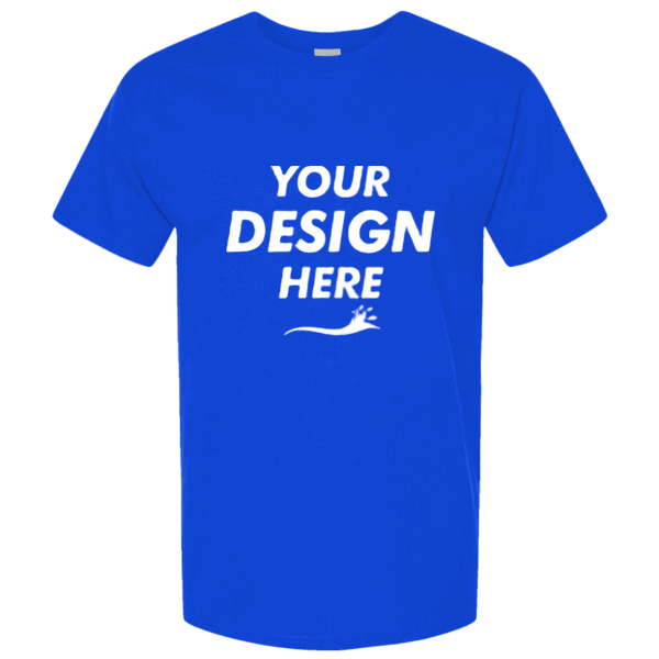 Gildan Unisex Light Cotton T-Shirt, Royal / Royal, Front view, Mockup