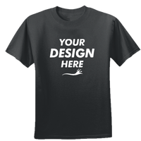 Gildan Unisex Performance® T-Shirt, Black, Front view, Mockup
