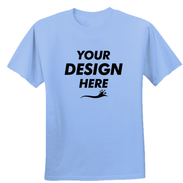 Gildan Unisex Performance® T-Shirt, Carolina Blue, Front view, Mockup