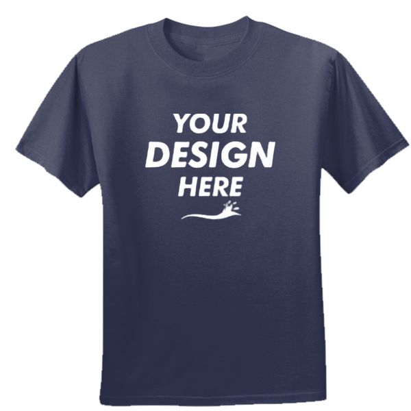 Gildan Unisex Performance® T-Shirt, Navy, Front view, Mockup