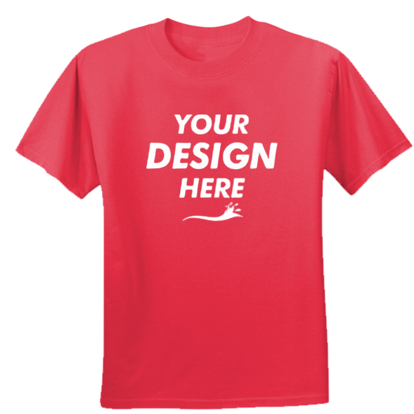 Gildan Unisex Performance® T-Shirt, Red, Front view, Mockup