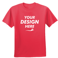Gildan Unisex Performance® T-Shirt, Red, Front view, Mockup