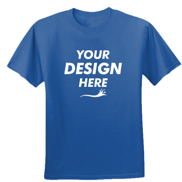 Gildan Unisex Performance® T-Shirt, Royal, Front view, Mockup