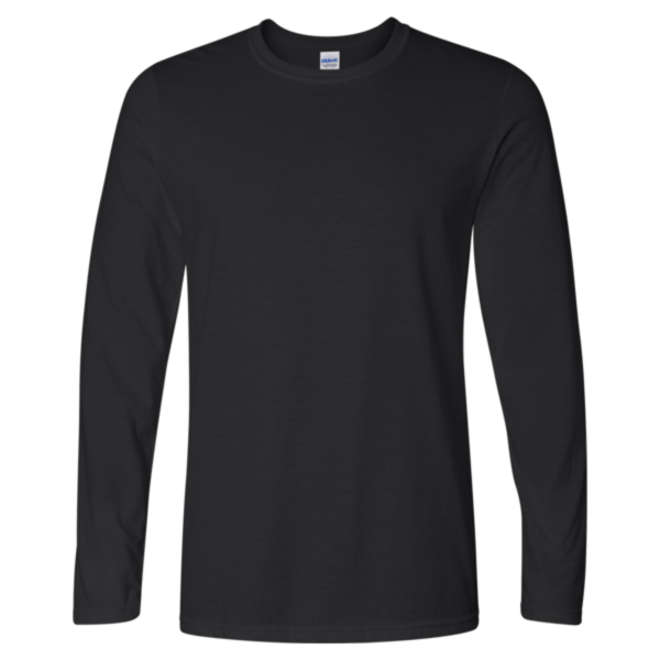 Gildan Unisex Softstyle® Long Sleeve T-Shirt, Black, Front view