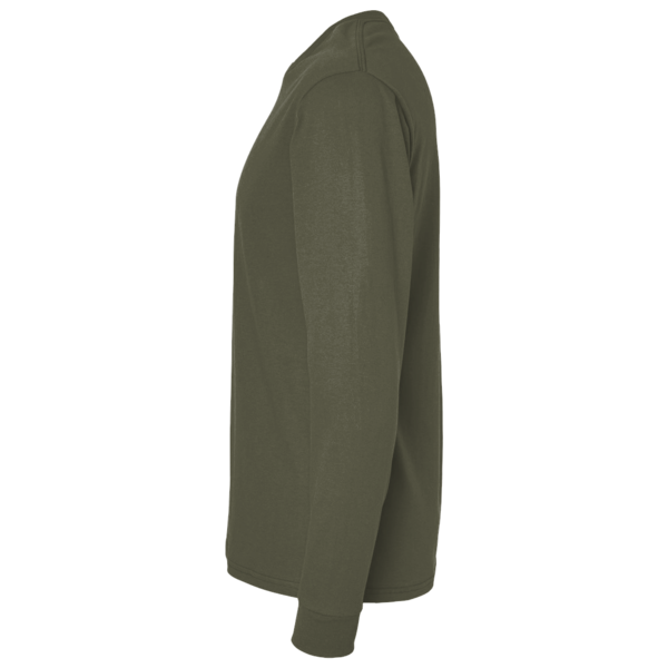 Gildan Unisex Softstyle® Long Sleeve T-Shirt, Military Green, Left Sleeve view