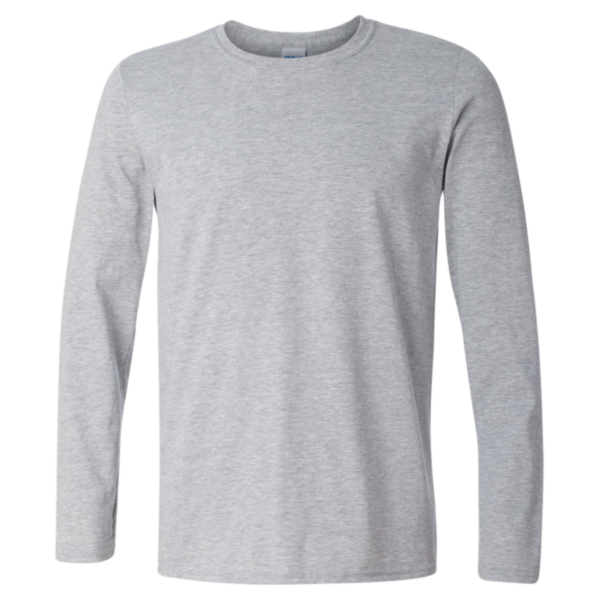 Gildan Unisex Softstyle® Long Sleeve T-Shirt, Sport Grey, Front view