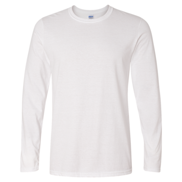 Gildan Unisex Softstyle® Long Sleeve T-Shirt, White, Front view