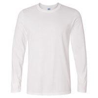 Gildan Unisex Softstyle® Long Sleeve T-Shirt, White, Front view