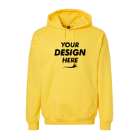 Gildan Unisex Softstyle® Midweight Hooded Sweatshirt, Daisy, Front view, Mockup