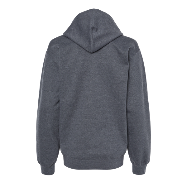 Gildan Unisex Softstyle® Midweight Hooded Sweatshirt, Dark Heather, Back view