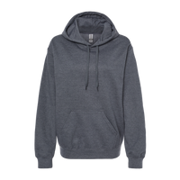 Gildan Unisex Softstyle® Midweight Hooded Sweatshirt, Dark Heather, Front view