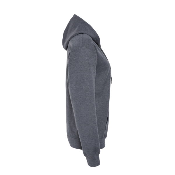 Gildan Unisex Softstyle® Midweight Hooded Sweatshirt, Dark Heather, Right Sleeve view