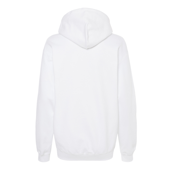 Gildan Unisex Softstyle® Midweight Hooded Sweatshirt, White, Back view
