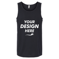 Gildan Unisex Softstyle® Tank Top, Black, Front view, Mockup
