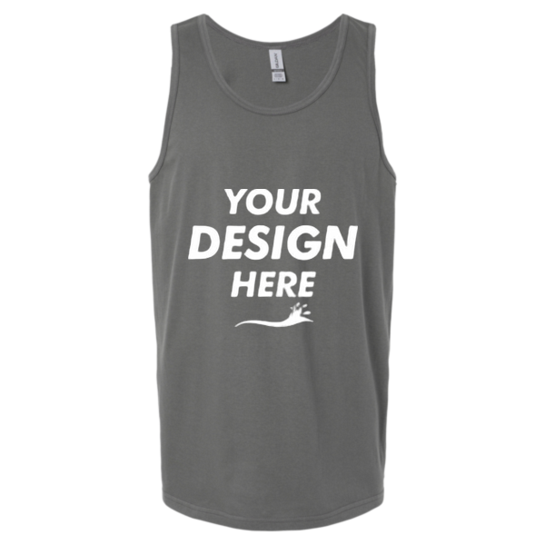 Gildan Unisex Softstyle® Tank Top, Charcoal, Front view, Mockup